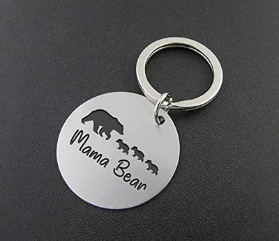 Mama Bear Keychain Sweet Family Personalized Jewelry for Mother Wife Grandma-keychains - BOSTON CREATIVE COMPANY