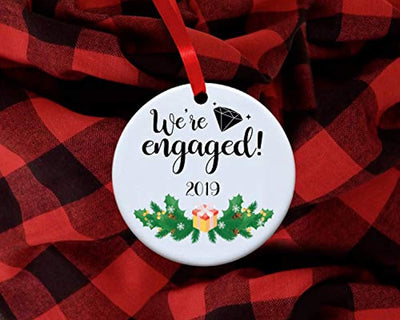 Engagement Christmas Ornament Gift for Couples-Fiance Keepsake Xmas Tree Decoration - BOSTON CREATIVE COMPANY