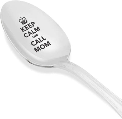 Keep Calm And Call Mom Mothers Day Spoon Gift Coffee Spoon Gift For Her Gift For Mom Unique Spoon Gift Ideas Best Moms Gift Vintage Silverware Birthday Gift For Mom - BOSTON CREATIVE COMPANY