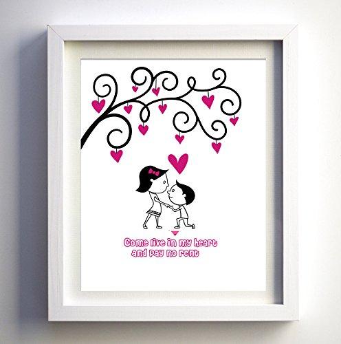 Best selling!! Typography Art - Unique Custom Valentine day Gift - Unique Anniversary gift -Wedding Gift -Cartoon Print-customized poster (Small(8 x 10)) - BOSTON CREATIVE COMPANY