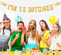 18th Birthday Funny Abusive Birthday Decorations For Teen Bday Party Decorations- I'm 18 Bitches Banner 18th Bday Party Supplies -Eighteenth Women Birthday Celebration Of Life Ideas - BOSTON CREATIVE COMPANY