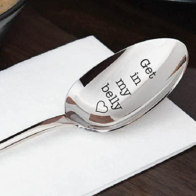 Get In My Belly - Gift for Dad - Austin Powers Quote - dad birthday gift - Movie Quote Unique Gift - Funny Gift - Engraved Spoon - Lover Gift Idea - Funny food gift - fathers day gift - BOSTON CREATIVE COMPANY