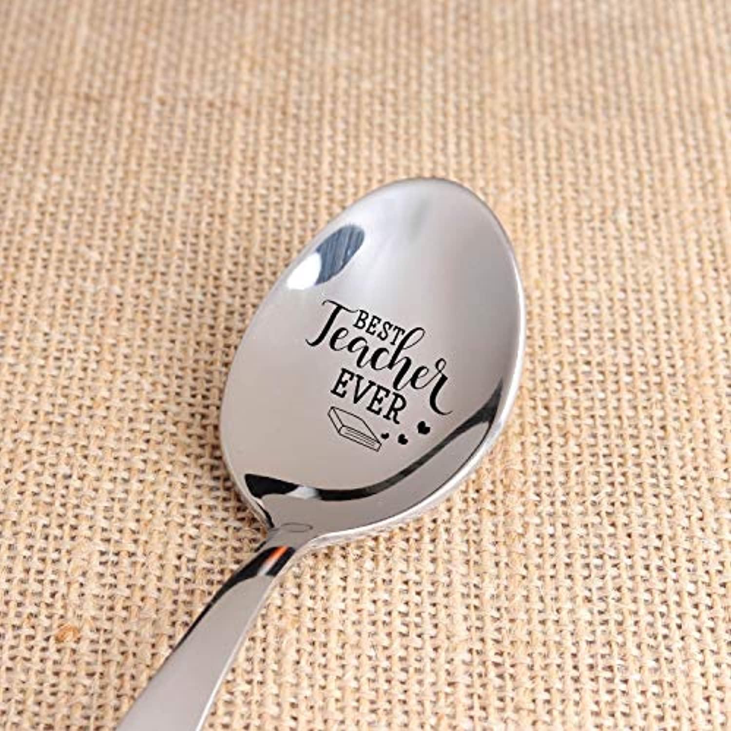 "Best Teacher Ever" Engraved Spoon - 7 Inch Stainless Steel Gift For Teachers, Professors, Thank You Present - View #12