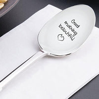 Good Morning Beautiful - Engraved Coffee Spoon with Little Heart - Coffee Tea Cereal Ice Cream Spoon - Inspiring and Unique Gift- Birthday Gifts for her Spoon Gift - BOSTON CREATIVE COMPANY