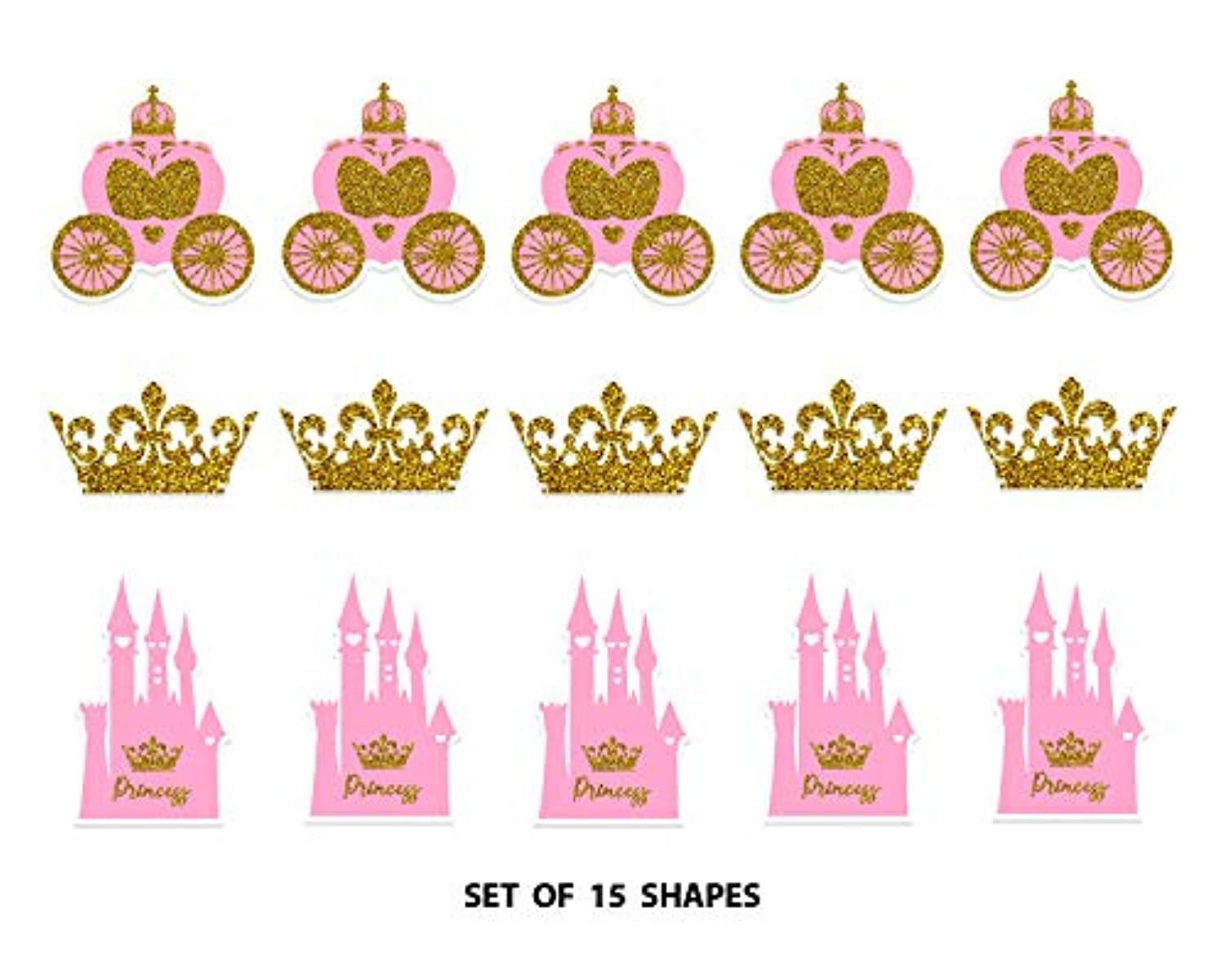 party-tarty-little-princess-crown-pink-and-gold-princess-centerpiece-sticks-for-girl-baby-shower-or-birthday-party-decor-table-topper-decorations-kit-set-of-15-cardstock-pieces-boston-creative-company