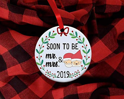 First Christmas Ornament Decoration-Soon to be Mr and Mrs-Just Engaged Christmas Decor - BOSTON CREATIVE COMPANY