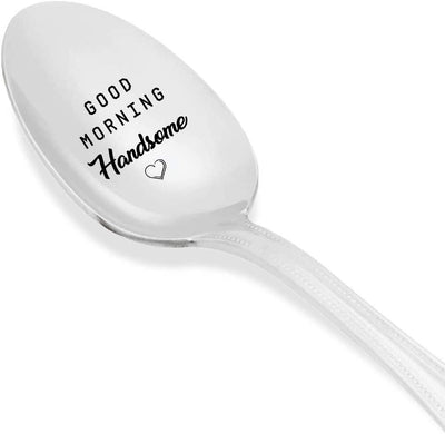 Good morning Handsome Engraved Coffee spoon - BOSTON CREATIVE COMPANY