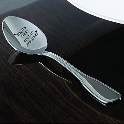 Happy Girls Are The Prettiest Engraved Spoon for Women - BOSTON CREATIVE COMPANY