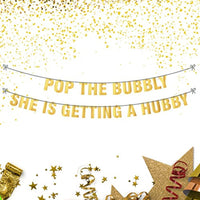 Pop the bubbly banner | Hen Party Decorations Banner Sign for Bridal Shower | Bachelorette Party Kits Decorations| Bridal Shower Engagement party kits for women | Adult party supplies - BOSTON CREATIVE COMPANY