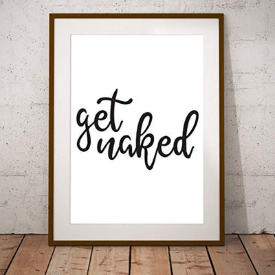 Best Friend Gifts Funny Wall Decor - Get Naked Bathroom Poster for Friends - BOSTON CREATIVE COMPANY