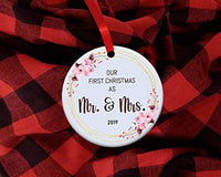 Our first Christmas as Mr and Mrs Wedding Christmas ornament for Couples - BOSTON CREATIVE COMPANY