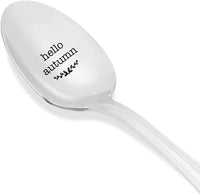 Hello Autumn Engraved Stainless Steel Spoons Token Of Love Cute Perfect Gift For Best Friend Valentine Couples On Birthday Anniversary Valentine And Special Occasion - BOSTON CREATIVE COMPANY