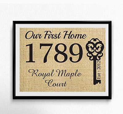 Our First Home Burlap Print - BOSTON CREATIVE COMPANY