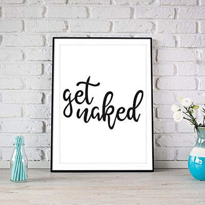 Best Friend Gifts Funny Wall Decor - Get Naked Bathroom Poster for Friends - BOSTON CREATIVE COMPANY