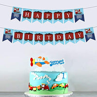 Railroad birthday party supplies | Happy birthday banner | Vintage train birthday party supplies |Crossing steam train birthday party bunting banner | Chugga choo | Two two train 2nd birthday banner - BOSTON CREATIVE COMPANY