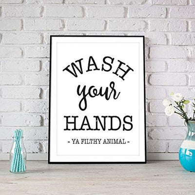 Wash Your Hands Ya Filthy Animal Poster| Bathroom Restroom Funny Wall Hanging Poster Decorations - BOSTON CREATIVE COMPANY