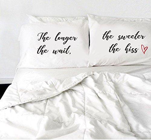 Decorative Pillow Covers - Funny Gifts - Bedroom Decor - The longer the wait, the sweeter the kiss Pillow - BOSTON CREATIVE COMPANY