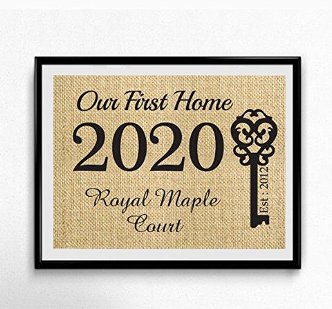 Our First Home Burlap Print - BOSTON CREATIVE COMPANY