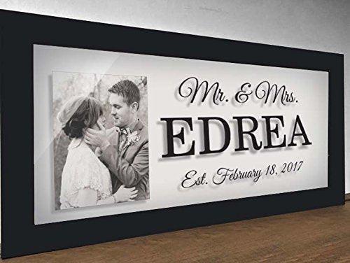 Mr & Mrs Wall Sign - Glass prints - Personalized Gift - Wedding Gifts for Couple - Wedding Gift - Wedding Gift - Wedding Gifts for Parents - Gifts for Parents - Last Name Sign - BOSTON CREATIVE COMPANY