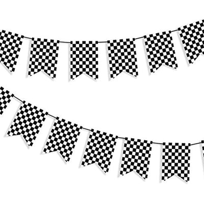 Checkered Black and White Banner Race Flag Banner Checkered Flag Banner Racing Flags Racing Birthday Party Supplies Finish Line Banner Race Car Party Decorations F1 Race Flag Welcome Race Fans Banner - 8* 5.5 Inches - BOSTON CREATIVE COMPANY