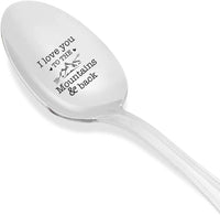 I love you to the mountains and back- engraved spoon- coffer lover- engraved silver ware by Boston creative company - BOSTON CREATIVE COMPANY