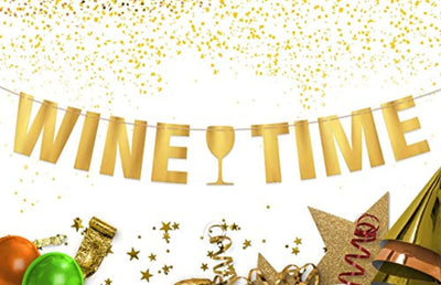 Wine Time Banner For Wine Tasting Party -it's Wine Time Decorative Garden Flag Happy Party Decor For Adult Alcohol Hour Party Supplies-Fiesta Themed Retirement Wedding Anniversary for Men Women - BOSTON CREATIVE COMPANY