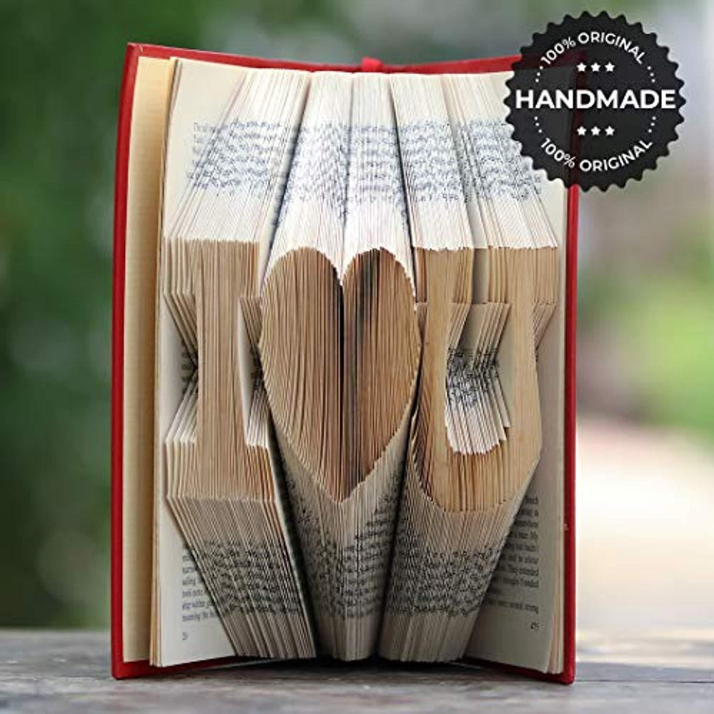 I Love U Folded Book Art Wedding Anniversary Gift - BOSTON CREATIVE COMPANY