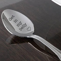 Get In My Belly - Gift for Dad - Austin Powers Quote - dad birthday gift - Movie Quote Unique Gift - Funny Gift - Engraved Spoon - Lover Gift Idea - Funny food gift - fathers day gift - BOSTON CREATIVE COMPANY