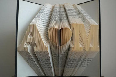 Folded Book Art Customizable Heart & Initials Pattern - BOSTON CREATIVE COMPANY