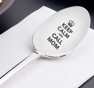 Keep Calm And Call Mom Mothers Day Spoon Gift Coffee Spoon Gift For Her Gift For Mom Unique Spoon Gift Ideas Best Moms Gift Vintage Silverware Birthday Gift For Mom - BOSTON CREATIVE COMPANY