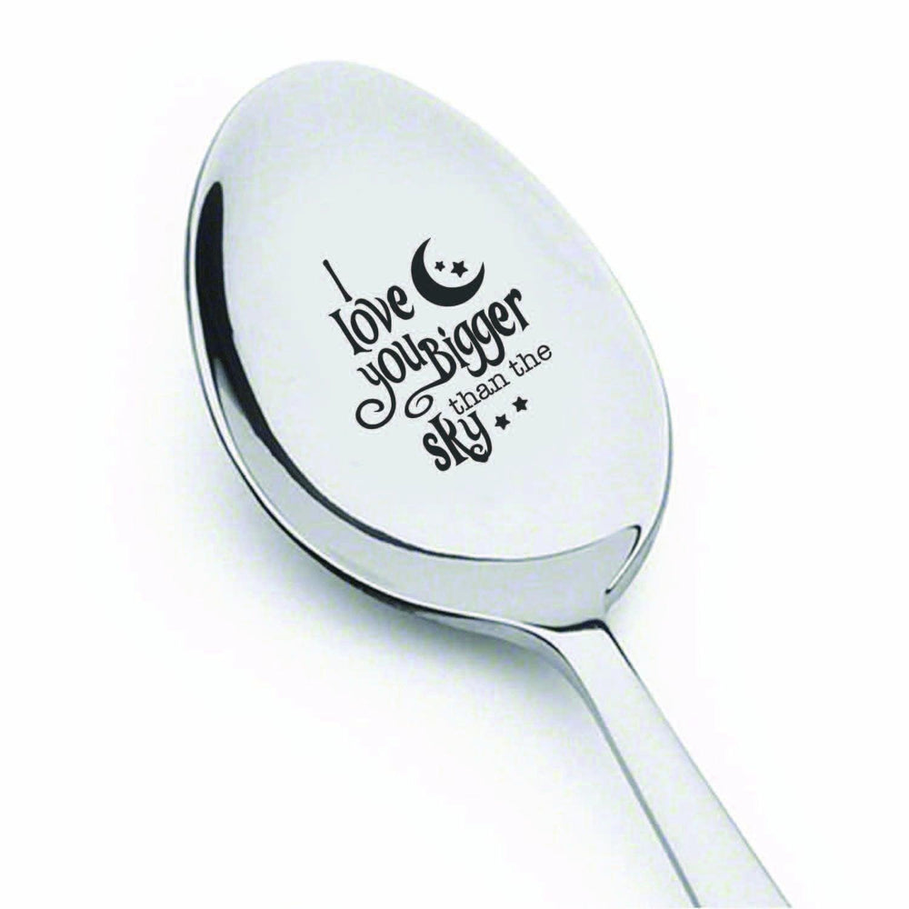 Friendship gifts - Mothers day gifts - Engraved spoon - I love you bigger than the sky spoon - Gift for mom - Engagement gifts - Teaspoon - Love gifts - Gift for her – Going away gifts - 7 inches - BOSTON CREATIVE COMPANY