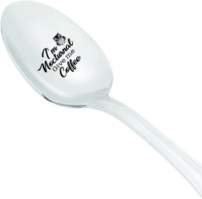 I’m nocturnal give me coffee spoon  Engraved spoons  Gifts for a friend - BOSTON CREATIVE COMPANY