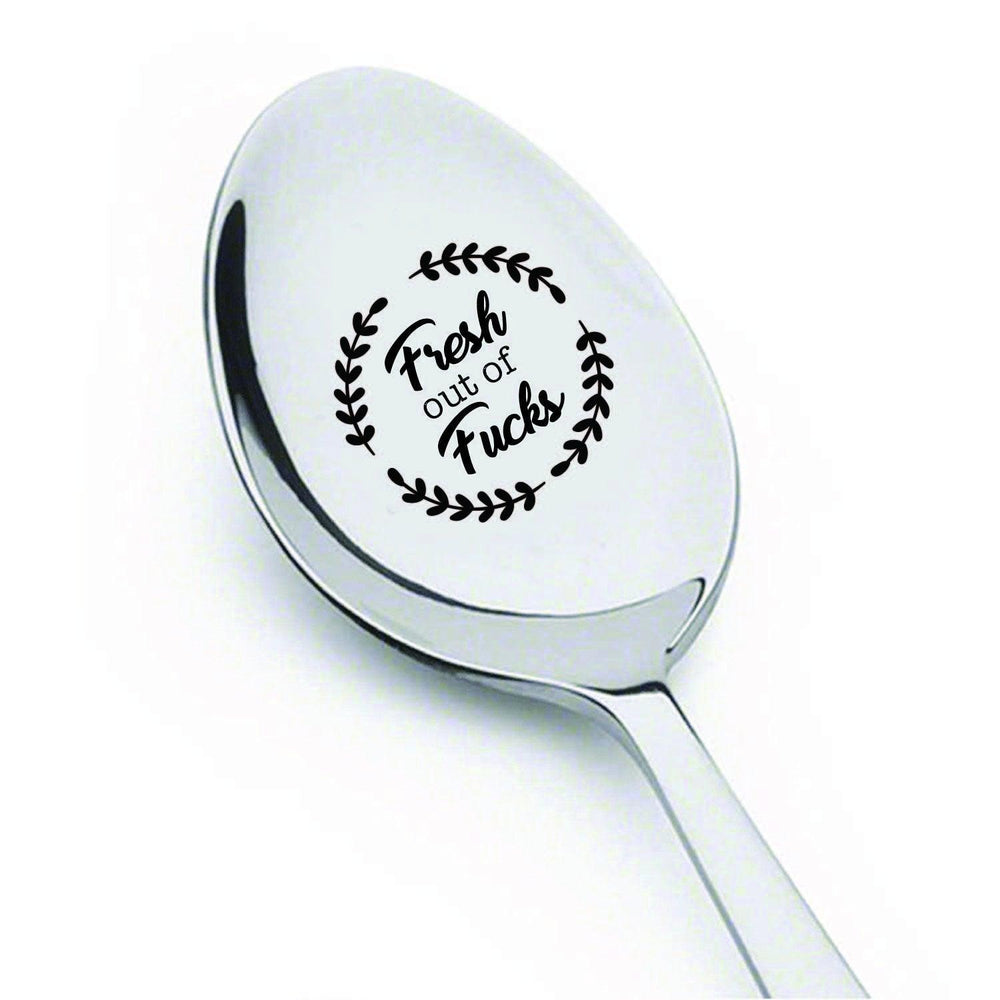 Just married gifts - Funny gifts - Trendy spoon - Unique gifts - Fresh out of f spoon - lol surprise gifts - Engraved spoon - 7 inches - Romantic gifts for women - BOSTON CREATIVE COMPANY