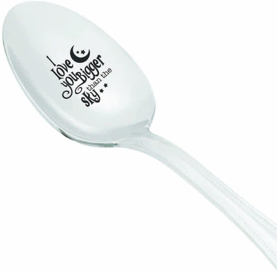 Friendship gifts - Mothers day gifts - Engraved spoon - I love you bigger than the sky spoon - Gift for mom - Engagement gifts - Teaspoon - Love gifts - Gift for her – Going away gifts - 7 inches - BOSTON CREATIVE COMPANY