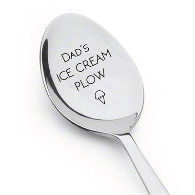 Dads Ice Cream Plow Engraved stainless steel spoon - BOSTON CREATIVE COMPANY
