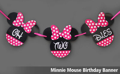 Minnie Mouse  OH TWO DLES! Minnie mouse Birthday Banner party supplies - BOSTON CREATIVE COMPANY