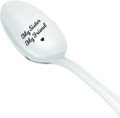 Demitasse Espresso Spoon - Always My Sister Is My Best Friend - Gift for Sister Engraved Spoon - BOSTON CREATIVE COMPANY