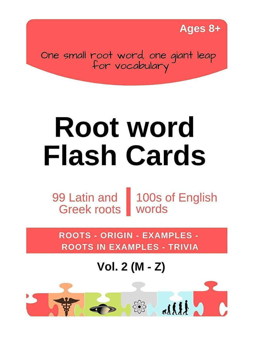 Lilliput Latin and Greek Root Words Based English Vocabulary Builder Flash Cards Vol 2 (M - Z) - BOSTON CREATIVE COMPANY