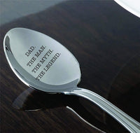 Dad The Man The Myth The Legend Engraved Stainless Steel Spoon Gift For Dad On Birthday Special Occasions - BOSTON CREATIVE COMPANY