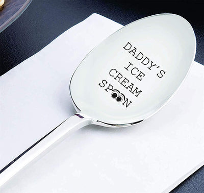 Daddy's Ice Cream spoon with cute Little Eye symbol Fathers Day gift - BOSTON CREATIVE COMPANY