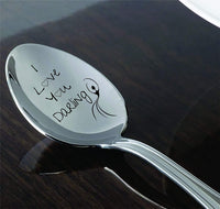 I Love You Darling With dancing Girl - Cute Gift - Engraved Spoon - Silverware Spoon Anniversary Gift - Wedding Gift - Girlfriend - Wife - BOSTON CREATIVE COMPANY