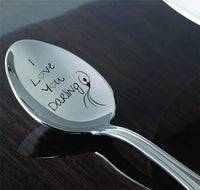 I Love You Darling With dancing Girl - Cute Gift - Engraved Spoon - Silverware Spoon Anniversary Gift - Wedding Gift - Girlfriend - Wife Gift - BOSTON CREATIVE COMPANY