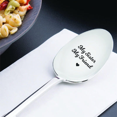 Demitasse Espresso Spoon - Always My Sister Is My Best Friend - Gift for Sister Engraved Spoon - BOSTON CREATIVE COMPANY