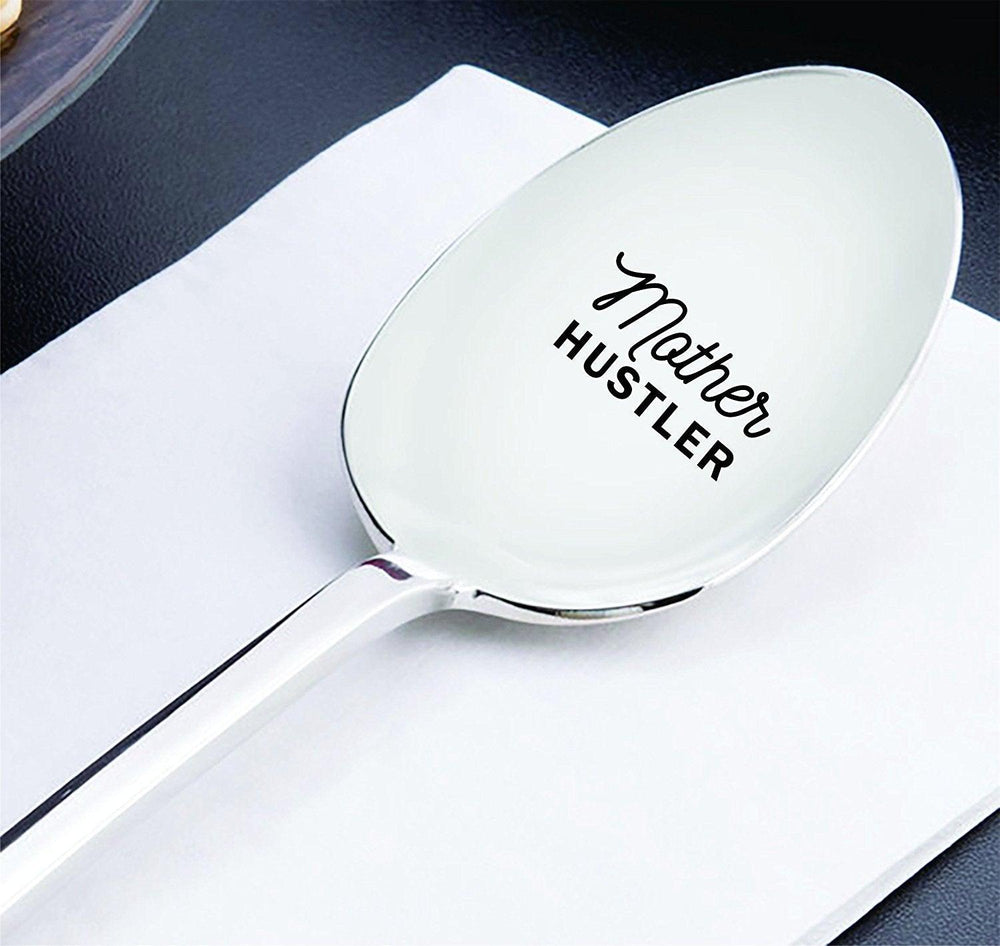 Gift for mom - Mothers day gifts - Keepsake gifts - Engraved spoon - Mother hustler – Ice cream spoon - Teaspoon - Mom gifts for birthday - Gift for her - 7 inches - BOSTON CREATIVE COMPANY
