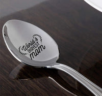 Mothers day gifts - Gag gifts - Engraved spoon - Funny gifts for mom - World’s okayest mom -7 inches - BOSTON CREATIVE COMPANY