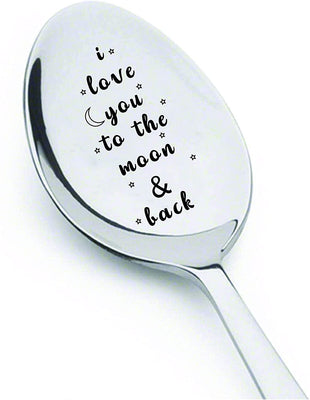 I Love you to the Moon and Back Engraved stainless steel Spoon - BOSTON CREATIVE COMPANY