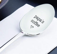 Papa's Coffee Engraved Spoon Gifts for Dad - BOSTON CREATIVE COMPANY