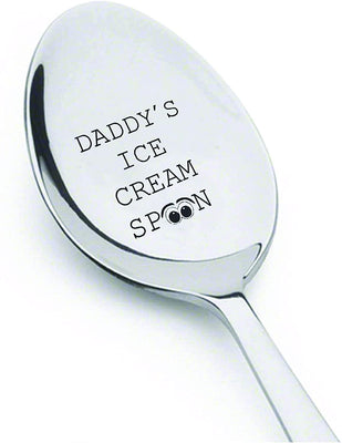 Daddy's Ice Cream spoon with cute Little Eye symbol Fathers Day gift - BOSTON CREATIVE COMPANY