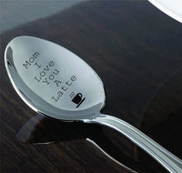 Mom I love you a latte with "cup" sign engraved on spoon - gift for mom - BOSTON CREATIVE COMPANY