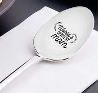 Mothers day gifts - Gag gifts - Engraved spoon - Funny gifts for mom - World’s okayest mom -7 inches - BOSTON CREATIVE COMPANY